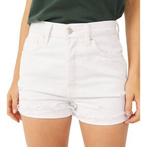 NWT Free People Lasso White Denim Shorts Ripped Distressed High Waisted Tapered